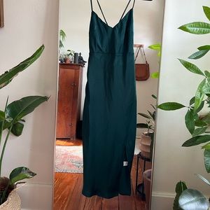 Hello molly crashing prom midi dress dark green NWT